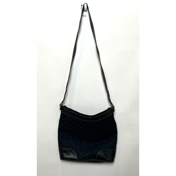 Coach Legacy Slim Duffle Signature Monogram Black Canvas Adjustable Shoulder Bag - Picture 2 of 10